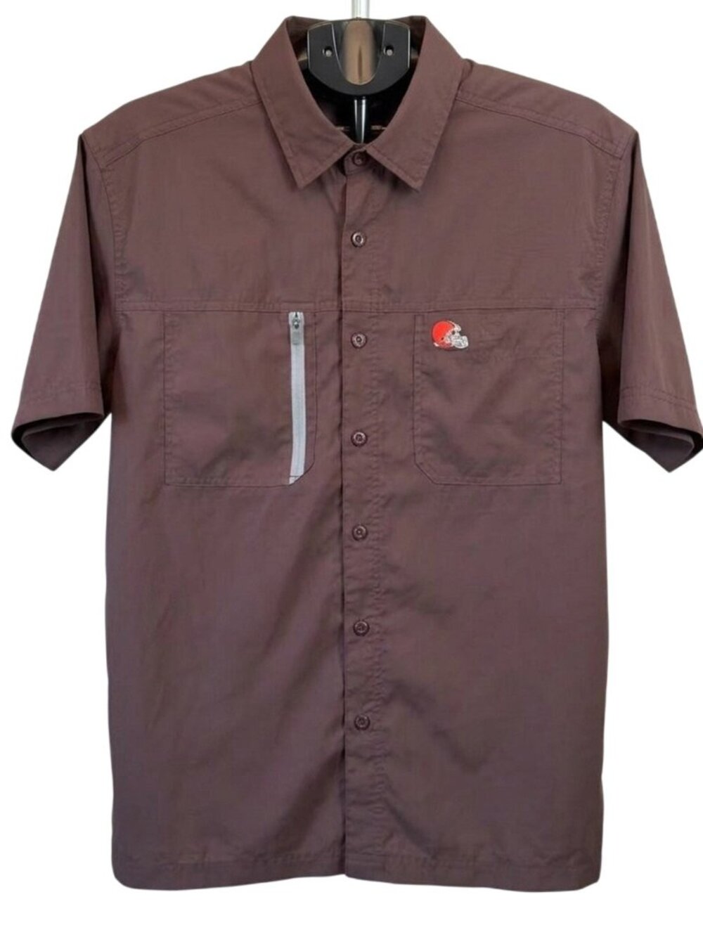 Antigua Cleveland Browns Button Down Shirt Mens Large Brown Fishing Hiking